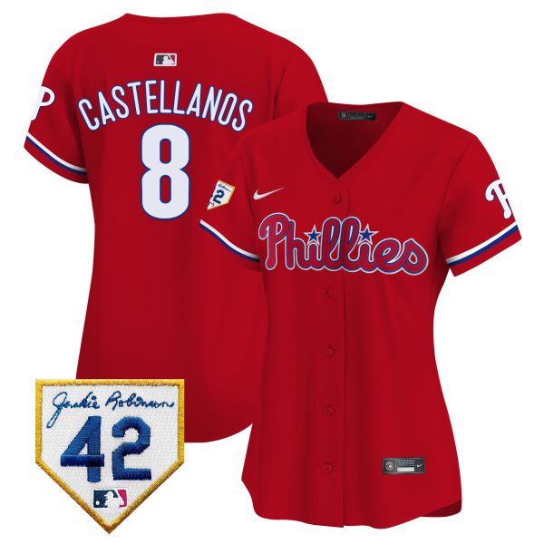 Women's Phillies 2024 Jackie Robinson Patch Vapor Premier Limited Jersey - All Stitched - Image 20