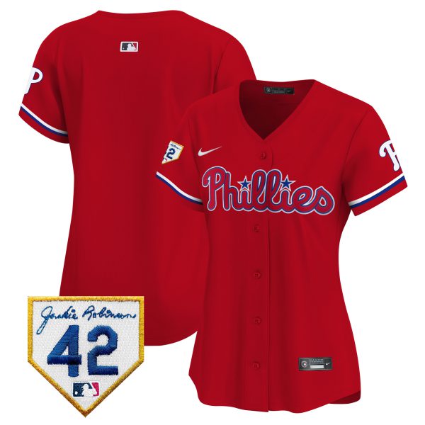 Women's Phillies 2024 Jackie Robinson Patch Vapor Premier Limited Jersey - All Stitched - Image 24
