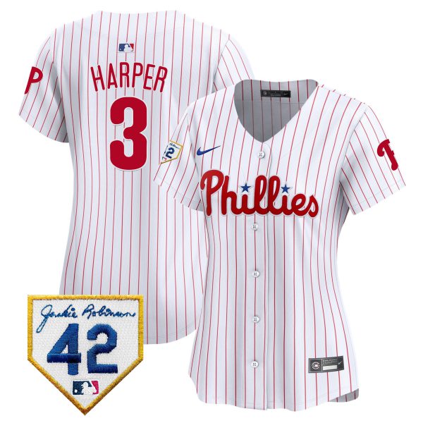 Women's Phillies 2024 Jackie Robinson Patch Vapor Premier Limited Jersey - All Stitched - Image 25