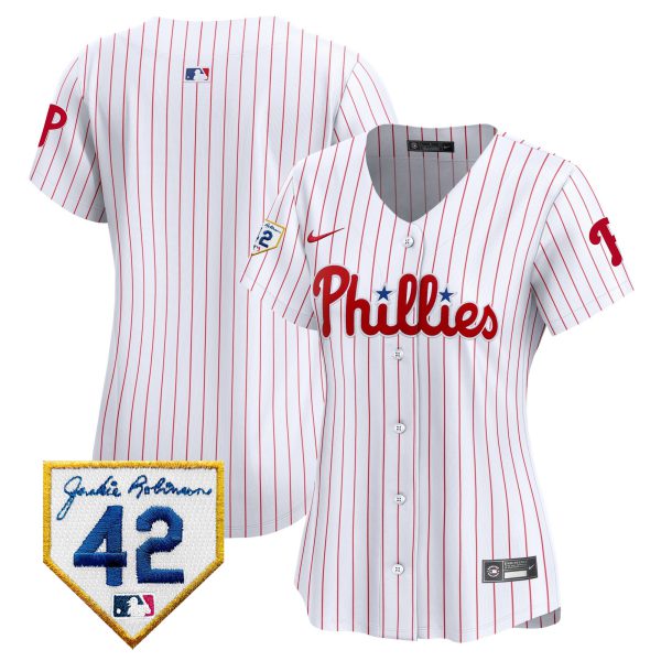 Women's Phillies 2024 Jackie Robinson Patch Vapor Premier Limited Jersey - All Stitched - Image 32