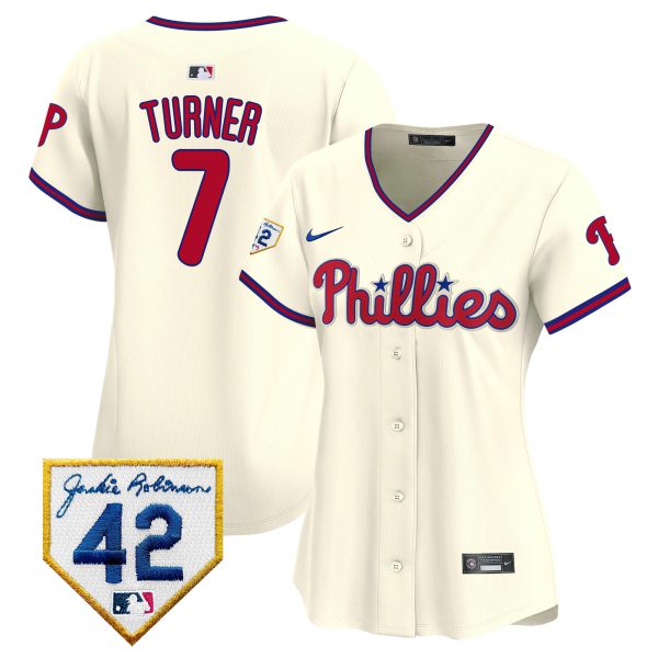 Women's Phillies 2024 Jackie Robinson Patch Vapor Premier Limited Jersey - All Stitched - Image 35