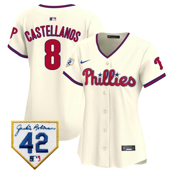 Women's Phillies 2024 Jackie Robinson Patch Vapor Premier Limited Jersey - All Stitched - Image 36