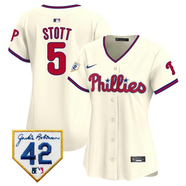 Women's Phillies 2024 Jackie Robinson Patch Vapor Premier Limited Jersey - All Stitched - Image 37