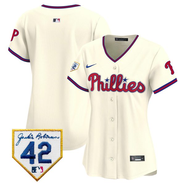 Women's Phillies 2024 Jackie Robinson Patch Vapor Premier Limited Jersey - All Stitched - Image 40