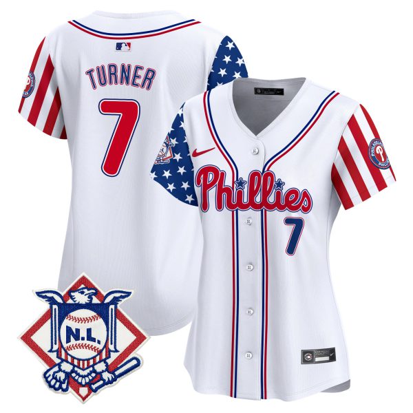 Women's Phillies 2024 Fourth of July Vapor Premier Limited Jersey V2 - All Stitched - Image 3