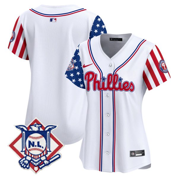 Women's Phillies 2024 Fourth of July Vapor Premier Limited Jersey V2 - All Stitched - Image 8