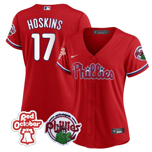 Women's Philadelphia Phillies Red October Patch Jersey - All Stitched - Image 3