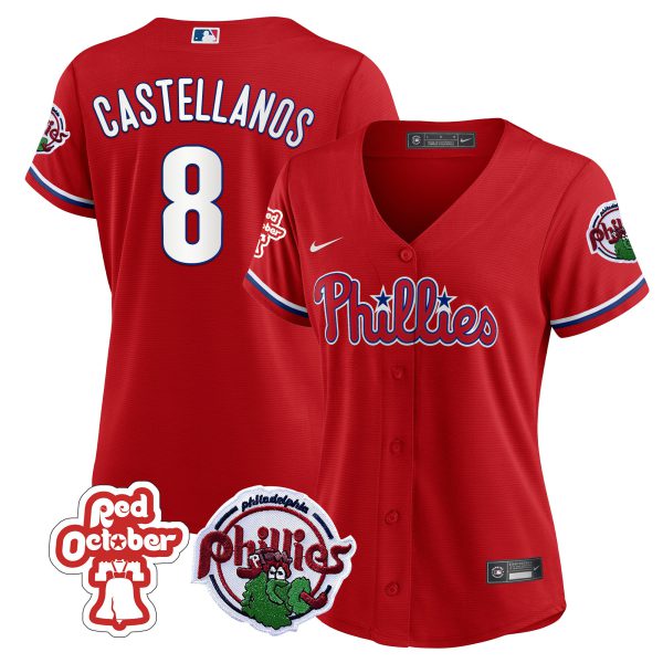 Women's Philadelphia Phillies Red October Patch Jersey - All Stitched - Image 5