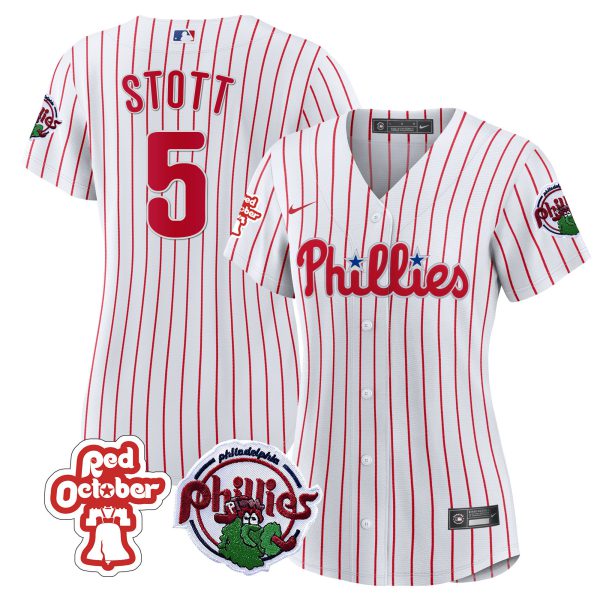 Women's Philadelphia Phillies Red October Patch Jersey - All Stitched - Image 13