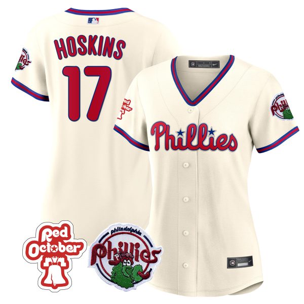 Women's Philadelphia Phillies Red October Patch Jersey - All Stitched - Image 24