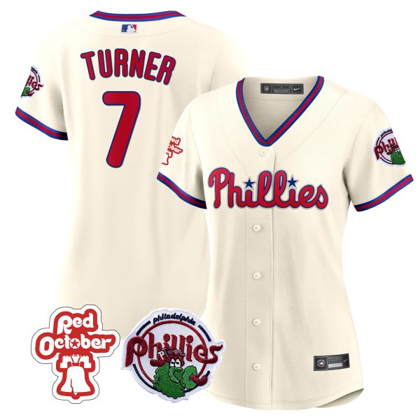 Women's Philadelphia Phillies Red October Patch Jersey - All Stitched - Image 25