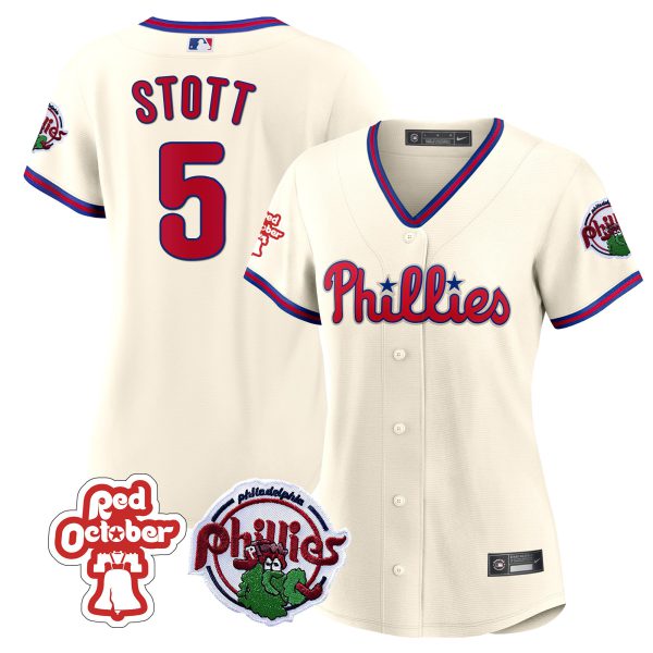 Women's Philadelphia Phillies Red October Patch Jersey - All Stitched - Image 27