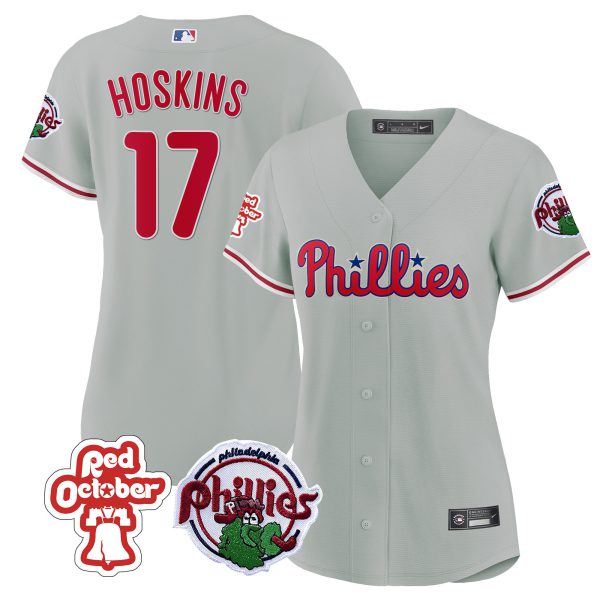 Women's Philadelphia Phillies Red October Patch Jersey - All Stitched - Image 31