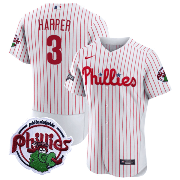 Bryce Harper Philadelphia Phillies 2023 Postseason Patch Jersey - All Stitched - Image 4