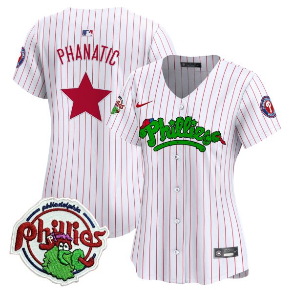 Women's Phillies Phanatic Patch Vapor Premier Limited Jersey V2 - All Stitched - Image 26