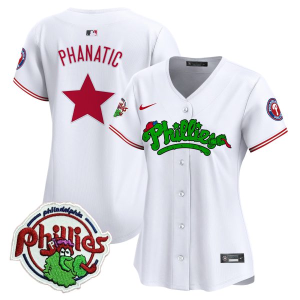 Women's Phillies Phanatic Patch Vapor Premier Limited Jersey V2 - All Stitched - Image 44