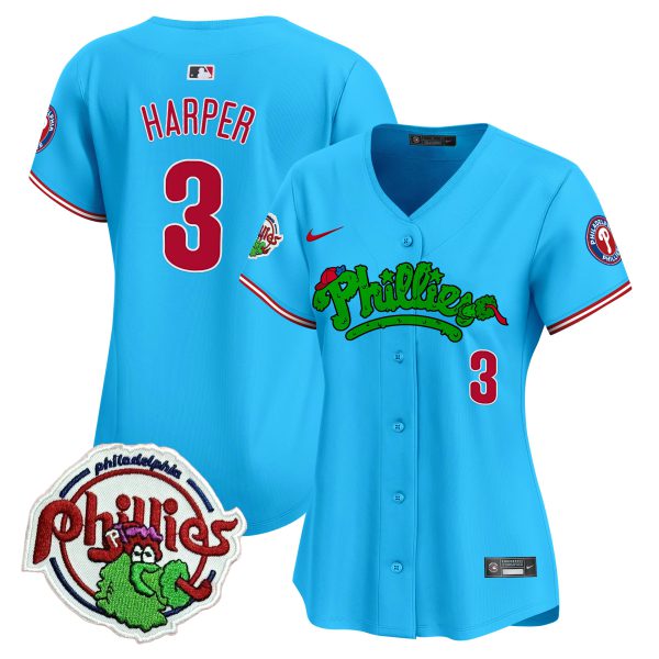 Women's Phillies Phanatic Patch Vapor Premier Limited Jersey V2 - All Stitched - Image 46