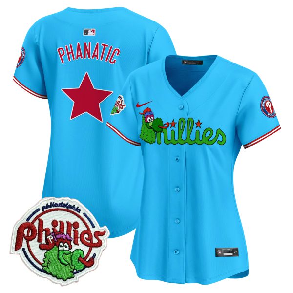 Women's Phillies Phanatic Patch Vapor Premier Limited Jersey V3- All Stitched - Image 53