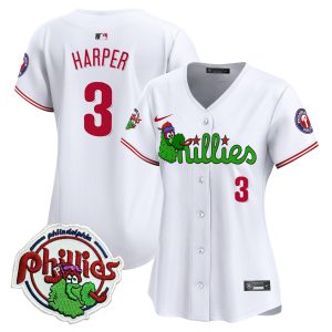 Women's Phillies Phanatic Patch Vapor Premier Limited Jersey V3- All Stitched
