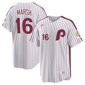 MARSH #16 Philadelphia Phillies White Jersey - All Stitched