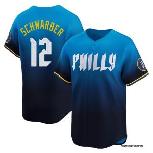 Kyle Schwarber #12 Philadelphia Phillies 2024 City Connect Blue Jersey -All Stitched