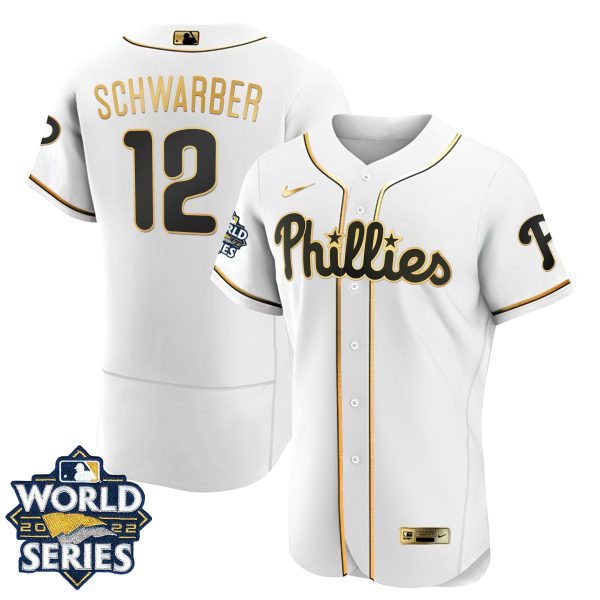 Youth's Philadelphia Phillies Gold 2022 World Series Jersey - All Stitched - Image 3