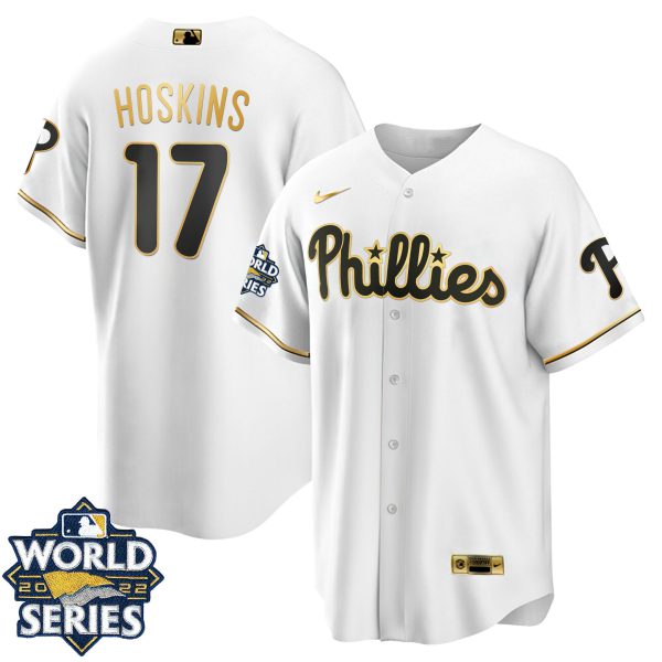 Youth's Philadelphia Phillies Gold 2022 World Series Jersey - All Stitched - Image 10