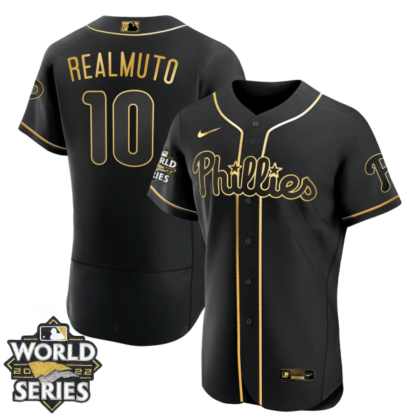 Youth's Philadelphia Phillies Gold 2022 World Series Jersey - All Stitched - Image 14