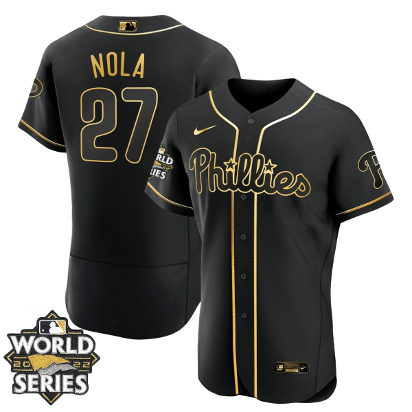 Youth's Philadelphia Phillies Gold 2022 World Series Jersey - All Stitched - Image 18