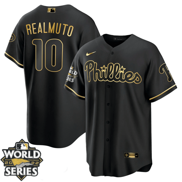 Youth's Philadelphia Phillies Gold 2022 World Series Jersey - All Stitched - Image 20