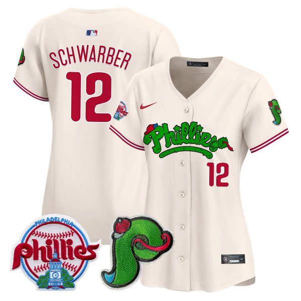 Women's Phillies Phanatic Patch Vapor Premier Limited Jersey V4 - All Stitched - Image 7