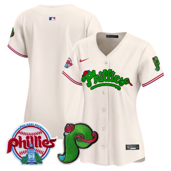 Women's Phillies Phanatic Patch Vapor Premier Limited Jersey V4 - All Stitched - Image 9