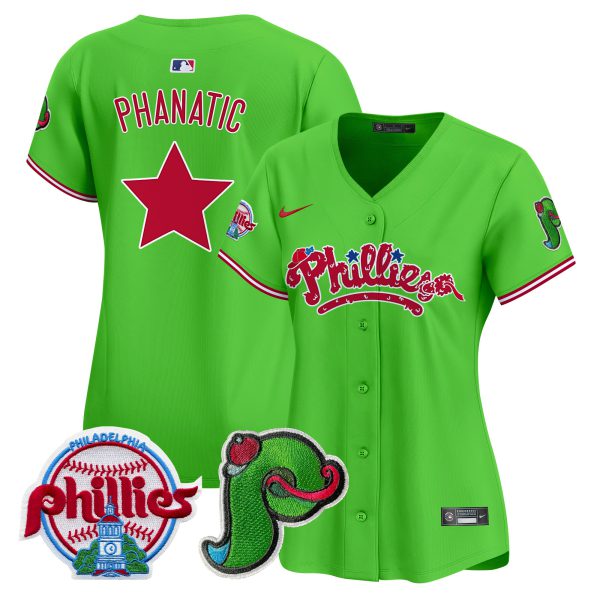 Women's Phillies Phanatic Patch Vapor Premier Limited Jersey V4 - All Stitched - Image 26
