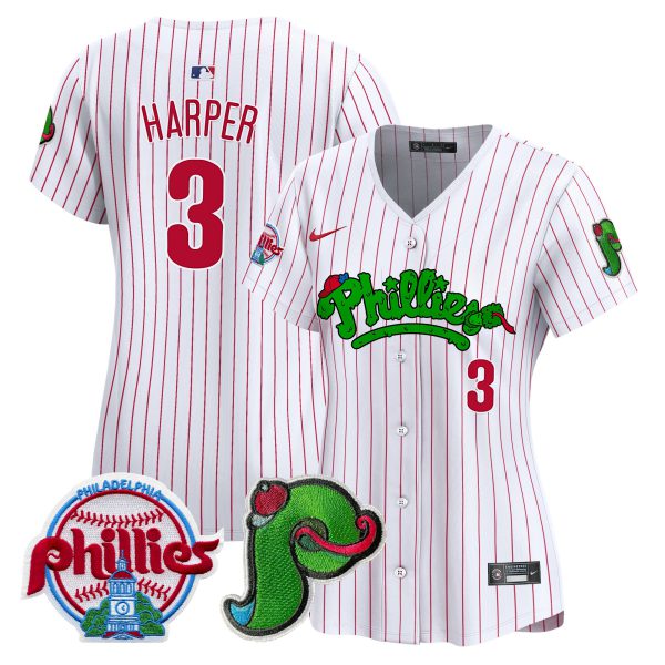Women's Phillies Phanatic Patch Vapor Premier Limited Jersey V4 - All Stitched - Image 28