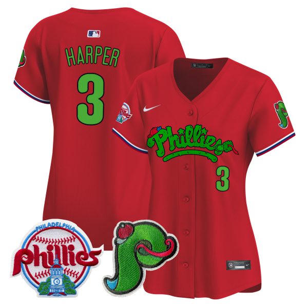 Women's Phillies Phanatic Patch Vapor Premier Limited Jersey V4 - All Stitched - Image 37