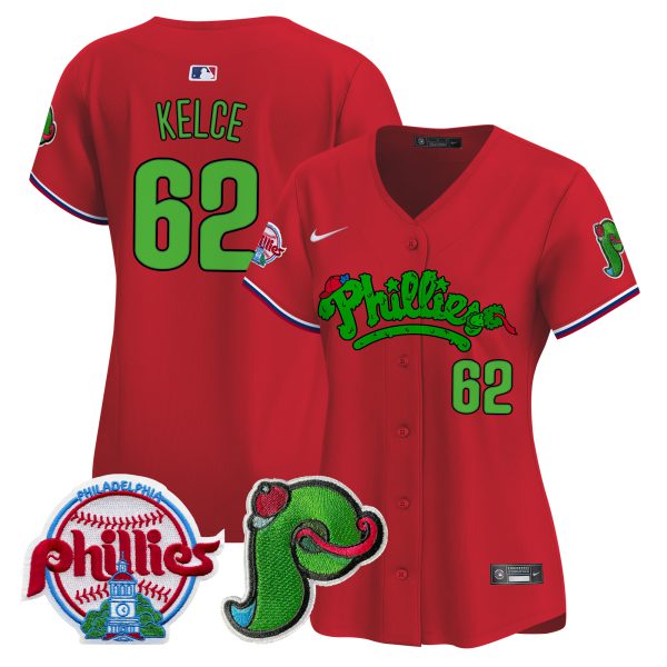 Women's Phillies Phanatic Patch Vapor Premier Limited Jersey V4 - All Stitched - Image 42