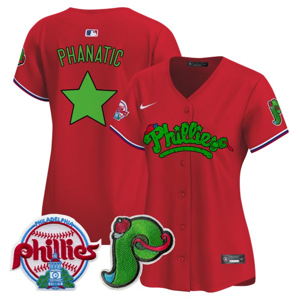 Women's Phillies Phanatic Patch Vapor Premier Limited Jersey V4 - All Stitched - Image 44