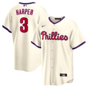 Bryce Harper Philadelphia Phillies Cream Jersey - All Stitched