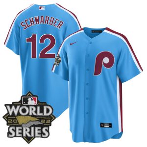 Kyle Schwarber #12 Philadelphia Phillies Blue Jersey - All Stitched