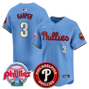 Bryce Harper Philadelphia Phillies Baby Blue Jersey - All Stitched