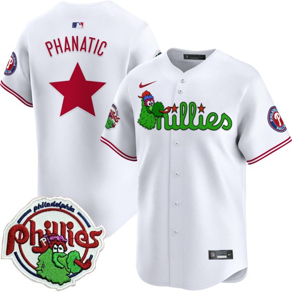 Youth's Phillies Phanatic Patch Vapor Premier Limited Jersey V3 - All Stitched - Image 8