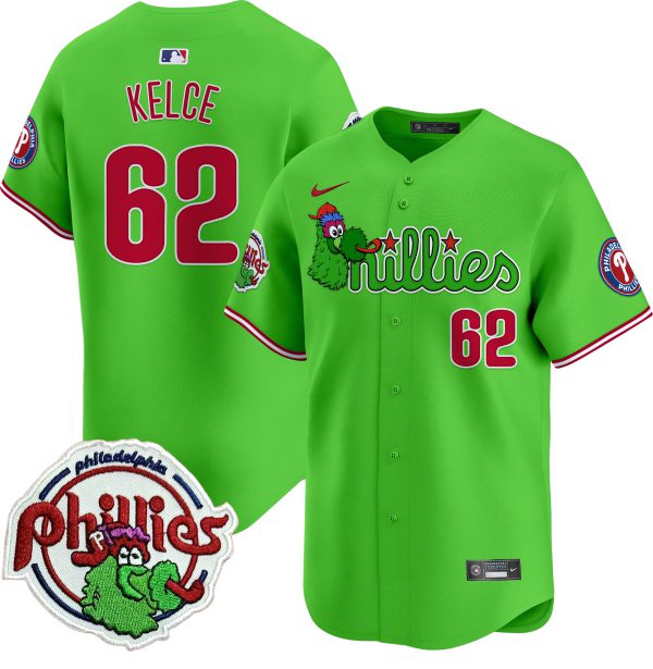Youth's Phillies Phanatic Patch Vapor Premier Limited Jersey V3 - All Stitched - Image 15