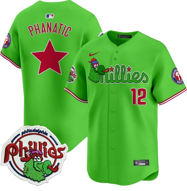 Youth's Phillies Phanatic Patch Vapor Premier Limited Jersey V3 - All Stitched - Image 16
