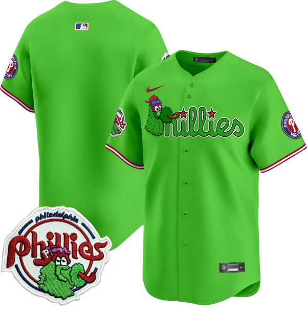 Youth's Phillies Phanatic Patch Vapor Premier Limited Jersey V3 - All Stitched - Image 18