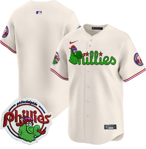 Youth's Phillies Phanatic Patch Vapor Premier Limited Jersey V3 - All Stitched - Image 27