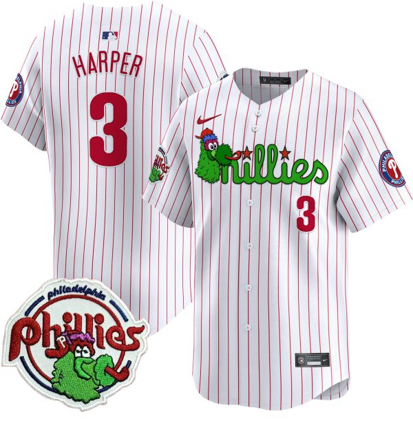 Youth's Phillies Phanatic Patch Vapor Premier Limited Jersey V3 - All Stitched - Image 28
