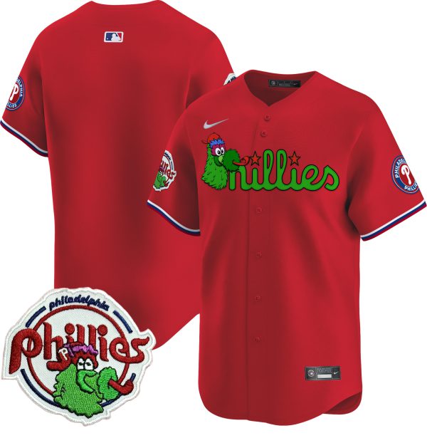 Youth's Phillies Phanatic Patch Vapor Premier Limited Jersey V3 - All Stitched - Image 45