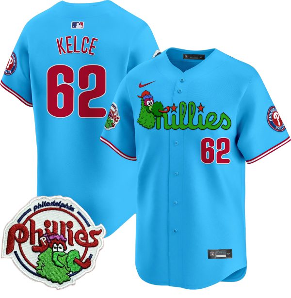 Youth's Phillies Phanatic Patch Vapor Premier Limited Jersey V3 - All Stitched - Image 51