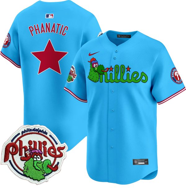 Youth's Phillies Phanatic Patch Vapor Premier Limited Jersey V3 - All Stitched - Image 53
