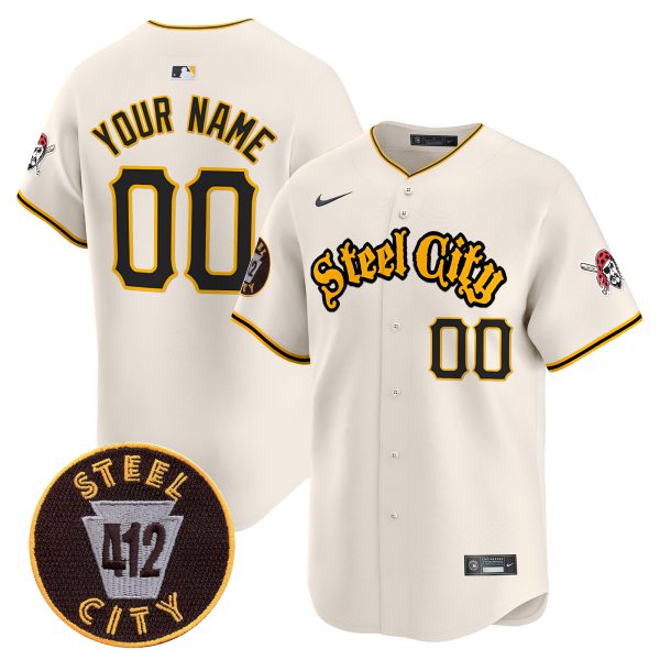 Pittsburgh Pirates 412 Patch Vapor Premier Limited Custom Jersey - All Stitched - Image 3